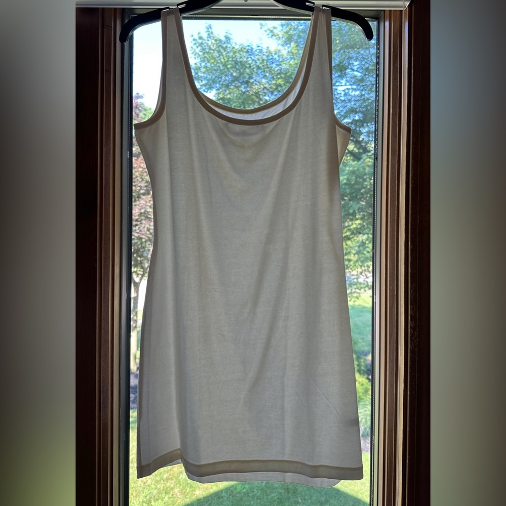 Peruvian connection, lightweight long white tank. Size medium.